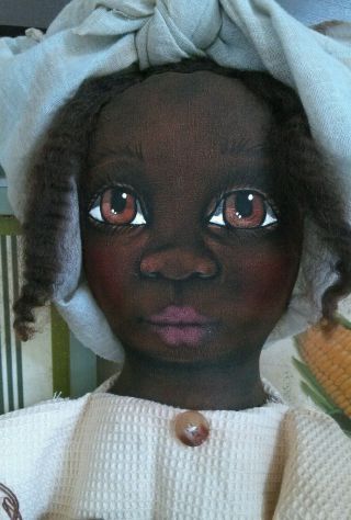 Primitive Black Folk Art Doll 28 Inches Hand Painted