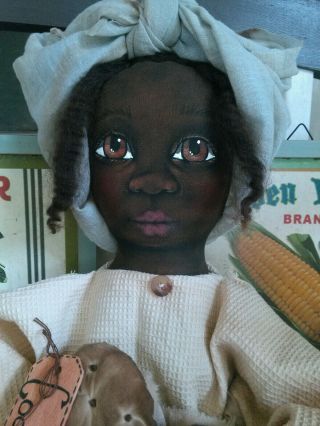 Primitive Black FoLk ArT Doll 28 Inches Hand Painted 2