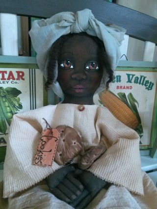 Primitive Black FoLk ArT Doll 28 Inches Hand Painted 3