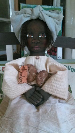 Primitive Black FoLk ArT Doll 28 Inches Hand Painted 6
