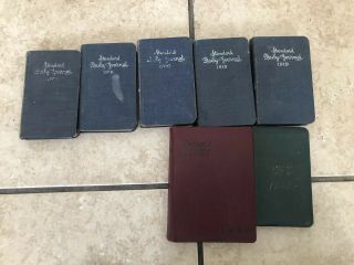 7 Antique Dailey Diary’s 1909,  10,  16,  18,  19,  27,  39