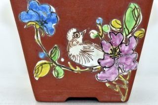 Antique Vintage Chinese China Yixing Enamel Bonsai Pot Pottery Terracotta Zisha 6