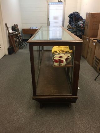 8FT Wood & Glass Store Display Case,  Tiered Shelf Showcase Victorian,  mercantile 2