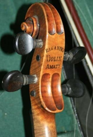 Old antique full size violin with case and 2 bow 10