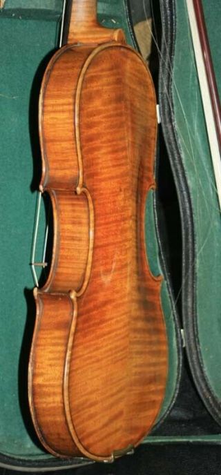 Old antique full size violin with case and 2 bow 4