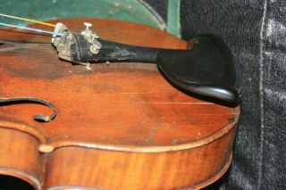 Old antique full size violin with case and 2 bow 6