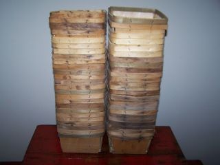 (50) Old Vintage Wood Quarts - - Orchard Strawberry Fruit Berries Country Decor