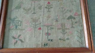 Rare Antique Embroidery / Cross Stitch Sampler from about 1843 3