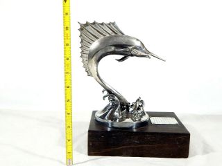 Large & Unique Sterling Marlin Fish Sculpture Trophy TAXCO MEXICO PEDRO ' S 10