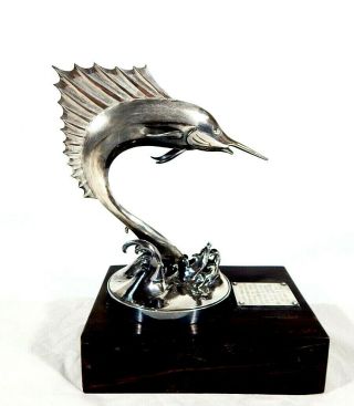 Large & Unique Sterling Marlin Fish Sculpture Trophy TAXCO MEXICO PEDRO ' S 12