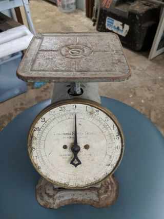 Antique Scale Columbia Family Landers Frary Clark 24 Lb Pat 1907 Rustic Kitchen