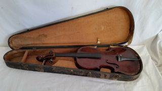 Antique Violin/fiddle W/case For Restoration,  Repair,  Repurpose