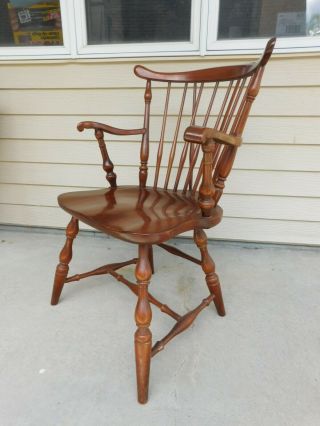 Vtg Buy 1 Tor 2 Pennsylvania House Cherry Brace Back Windsor Arm Dining Chairs