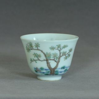 A Chinese Famille Rose Porcelain Cup Of Qing Dynasty Kangxi Mark.
