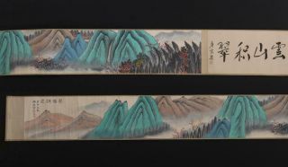 Fine Antique Chinese Hand - Painting Scroll He Haixia Marked - Landscape