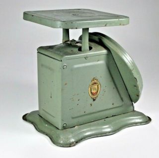 Pelouze FAMILY SCALE (2 oz to 24 Pound) Green Metal 1930 ' s Adjustable 6