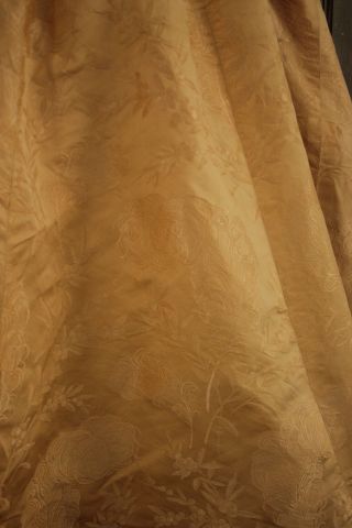 Gold Skirt Silk French Victorian 1850 Yellow Feather Plume Pattern 29 inch waist 5