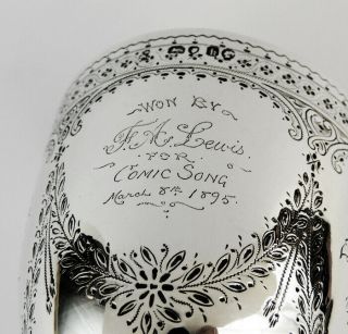 VICTORIAN SILVER TROPHY GOBLET LONDON 1865 F.  A.  LEWIS COMIC SONG 2