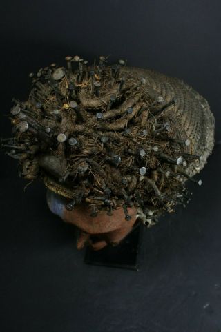 Afican NKISI Nail Fetish Mask - BACONGO - D.  R.  Congo AFRICAN TRIBAL ART PRIMITIF 10