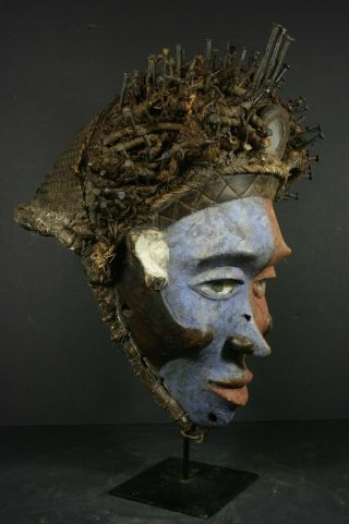 Afican NKISI Nail Fetish Mask - BACONGO - D.  R.  Congo AFRICAN TRIBAL ART PRIMITIF 2