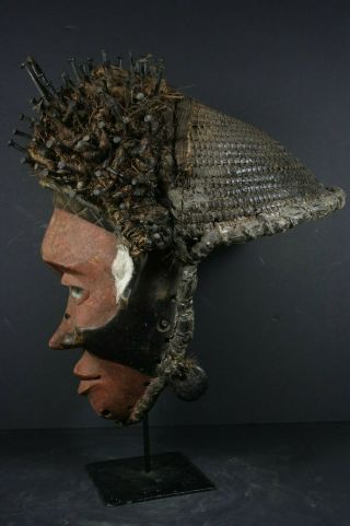 Afican NKISI Nail Fetish Mask - BACONGO - D.  R.  Congo AFRICAN TRIBAL ART PRIMITIF 7