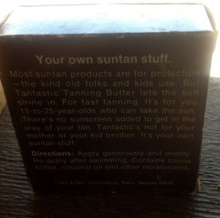 Tanfastic vintage Tanning Butter box rare mid century modern 1960s 3