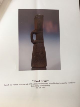 Stone - Carved,  Abelam Drum From Papua Guinea.  Ex.  Michael Hamson Annex