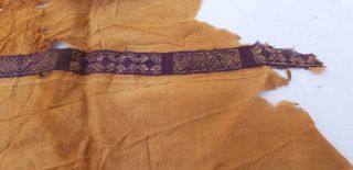 Antique Islamic Fatimid Or Abbasid Tiraz Pure silk Textile Fragment 10