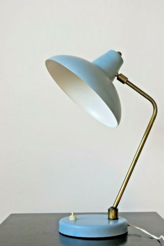 Vintage Mid Century Modern Pale Blue Adjustable Desk Lamp