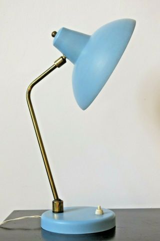 Vintage Mid Century Modern Pale Blue Adjustable Desk Lamp 2