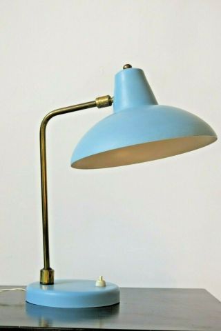 Vintage Mid Century Modern Pale Blue Adjustable Desk Lamp 3