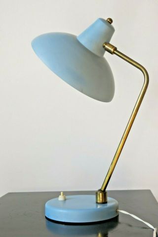 Vintage Mid Century Modern Pale Blue Adjustable Desk Lamp 6