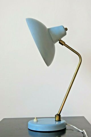 Vintage Mid Century Modern Pale Blue Adjustable Desk Lamp 7