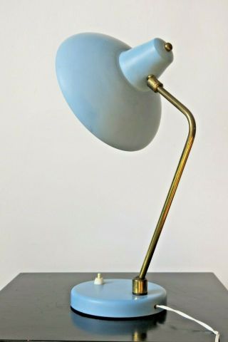 Vintage Mid Century Modern Pale Blue Adjustable Desk Lamp 8