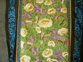 Antique Skirt FLOWER & BUTTERFLY Chinese Silk Embroidery Textile 11
