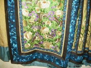 Antique Skirt FLOWER & BUTTERFLY Chinese Silk Embroidery Textile 5
