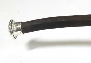 1937 Vintage Sjambok with Silver Cap,  Colonial African Tribal Hide Whip Litupa 10