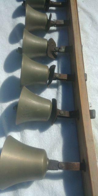 Bronze Musical Choir Hand Bells.  Keynote Engraved On Each.  Circa 1880?