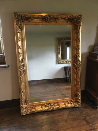 Antique Gold Large French Leaner Ornate Wall Statement Dress Wall Floor Mirror