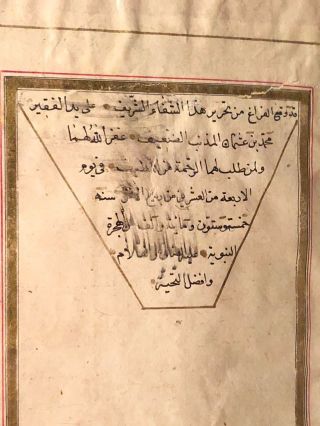 Important Antique Islamic Rare Manuscript Al Shifa Al Sharif Signed 1165 Hijri 9