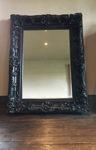 Black Large French Leaner Dress Ornate Wall Floor Statement Tall Mirror 188cm 3