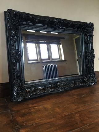Black Large French Leaner Dress Ornate Wall Floor Statement Tall Mirror 188cm 5