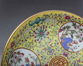 Antique Porcelain Chinese Famille - Rose Dish Yongzheng Mark - peaches 4