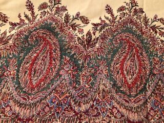 Antique Kashmir Paisley Shawl Print,  Floral Buteh,  19th C Extra Soft 64” X 64” 4