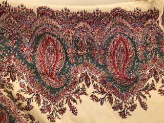 Antique Kashmir Paisley Shawl Print,  Floral Buteh,  19th C Extra Soft 64” X 64” 5