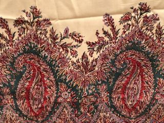 Antique Kashmir Paisley Shawl Print,  Floral Buteh,  19th C Extra Soft 64” X 64” 6