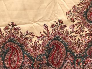 Antique Kashmir Paisley Shawl Print,  Floral Buteh,  19th C Extra Soft 64” X 64” 8