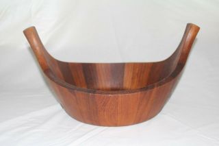 Mid Century Modern Staved Teak Wooden Bowl By Jens Quistgaard Denmark