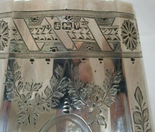 Fine Antique Victorian Sterling silver can shaped coffee pot,  748 grams,  1891 4