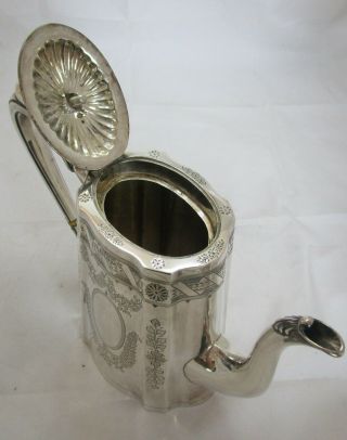 Fine Antique Victorian Sterling silver can shaped coffee pot,  748 grams,  1891 5